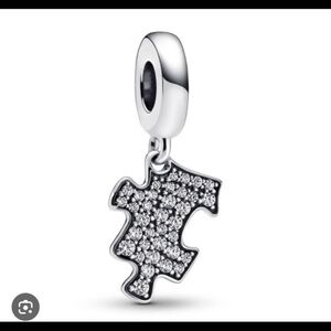 Pandora Sparkling Puzzle Piece Dangle Charm certified at store authentic